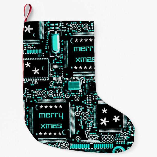 Circuit Light Blue 2 "Merry Xmas" Strumpf Kleiner Weihnachtsstrumpf (Vorderseite)