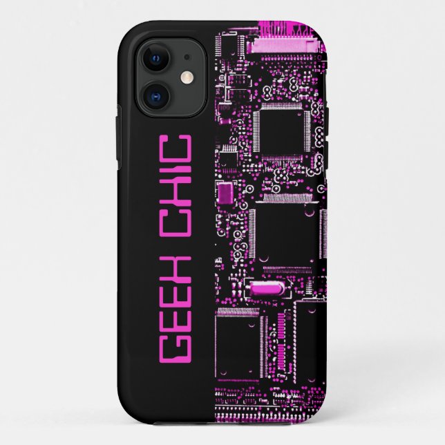 Circuit Pink "Geek Chic" iPhone Gehäuse schwarz Case-Mate iPhone Hülle (Rückseite)