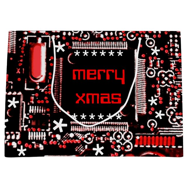 Circuit Red 2 Merry Xmas groß Große Geschenktüte (Vorderseite)