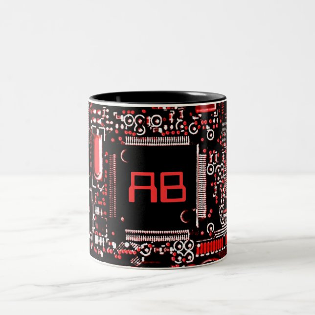 Circuit Red 2 Monogramm Tasse (Mittel)