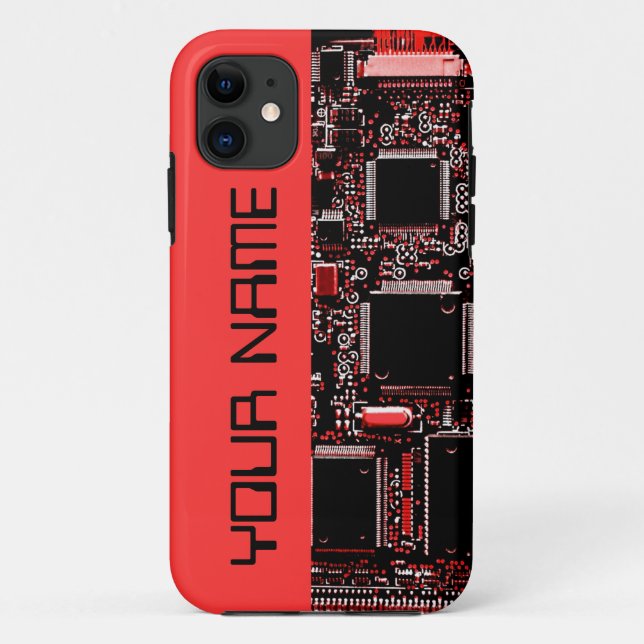 Circuit Red 2 "Name" iPhone Gehäuseseite rot Case-Mate iPhone Hülle (Rückseite)