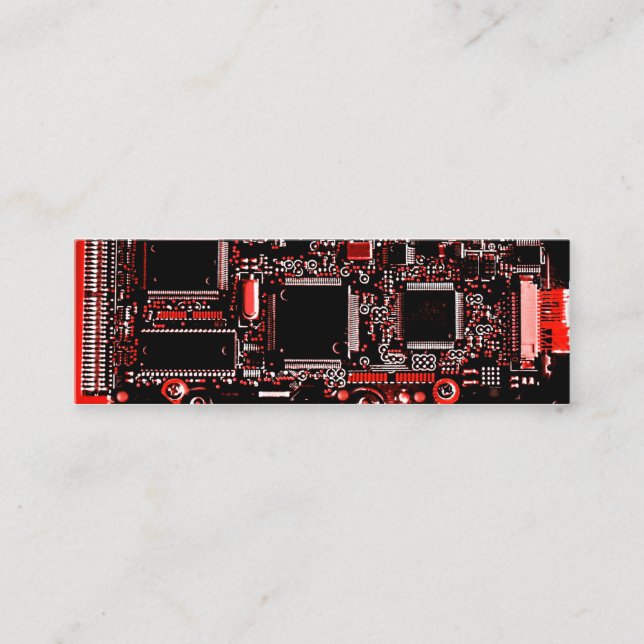 Circuit Red 2 Visitenkartenvorlage weiß dünn Mini Visitenkarte (Vorderseite)