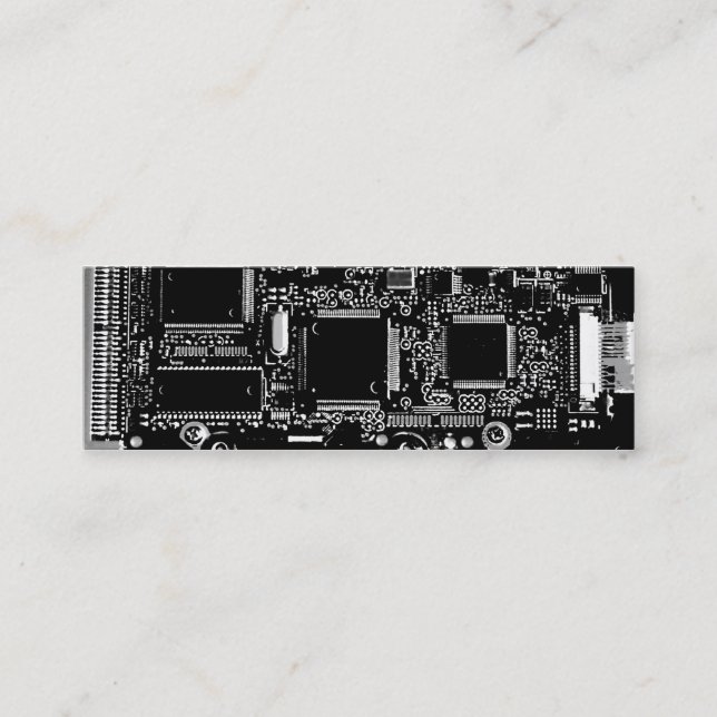 Circuit Schwarz und Weiß 2 Visitenkartenmagazin Mini Visitenkarte (Vorderseite)