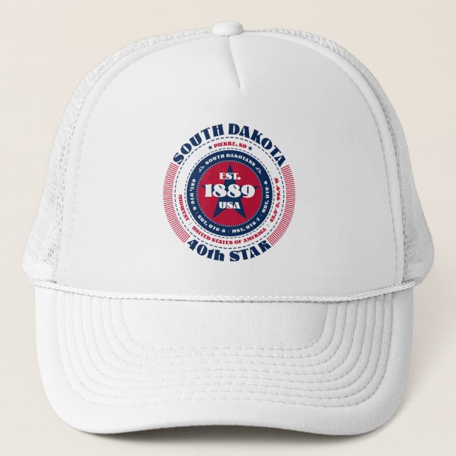 Circuit South Dakota Staat Patriotic Trucker Hat Truckerkappe (Vorderseite)