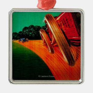 Circuito Di Mailand Vintages PosterEurope Silbernes Ornament