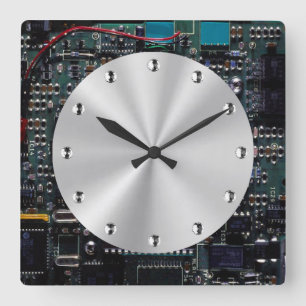 Circuitry Quadratische Wanduhr