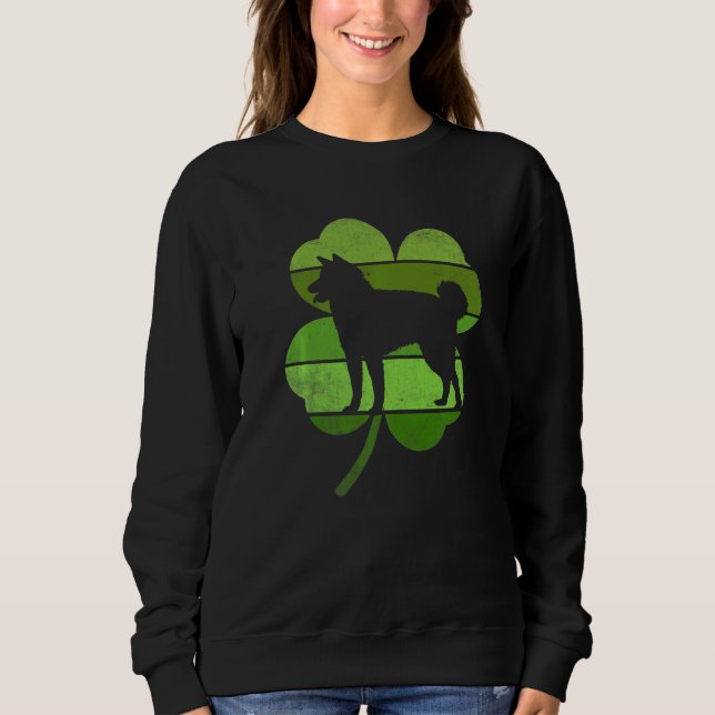 Circular Akita Irish Shamrock Dog St Patrick's Day Sweatshirt (Vorderseite)