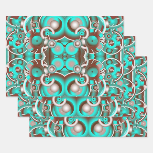 Circular Celestial Concentric Circles Pattern Geschenkpapier Set (Set)