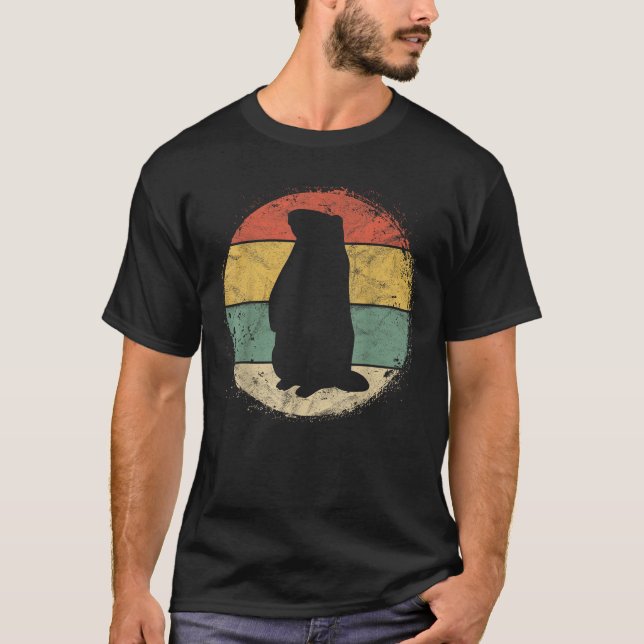 Circular Ground Hog Silhouette Gift Happy Groundho T-Shirt (Vorderseite)