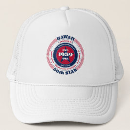 Circular Hawaii Staat Patriotic Trucker Hat Truckerkappe