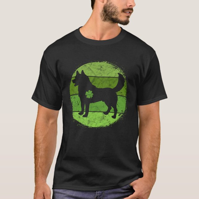 Circular Husky Irish Shamrock  Dog St Patrick s Da T-Shirt (Vorderseite)