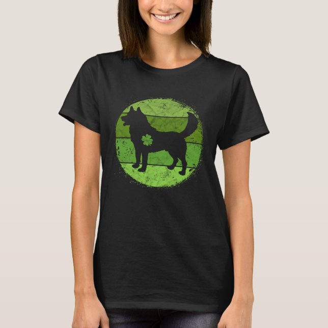 Circular Husky Irish Shamrock  Dog St Patrick s Da T-Shirt (Vorderseite)