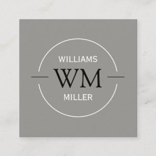 Circular Initial Modern Square Gray - Visitenkarte
