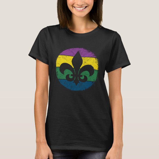 Circular Jester Hat Silhouette  Mardi Gras Masquer T-Shirt (Vorderseite)