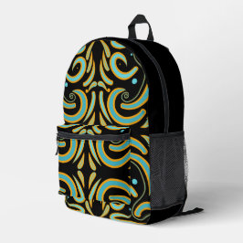 Circular, Linear And Tapered Shapes Abstract Art Bedruckter Rucksack