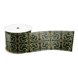 Circular, Linear And Tapered Shapes Abstract Art Satinband