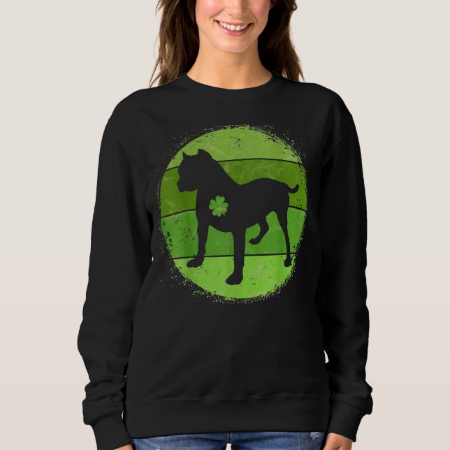 Circular Pitbull Irish Kleeblatt Dog St Patricks D Sweatshirt (Vorderseite)
