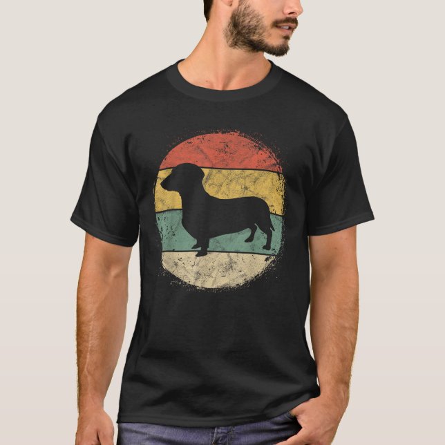 Circular Retro Dachshund Owner Gift Doxie Parents  T-Shirt (Vorderseite)