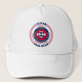 Circular Texas Staat Patriotic Trucker Hat Truckerkappe