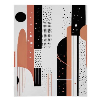 circulos boho terracotta poster