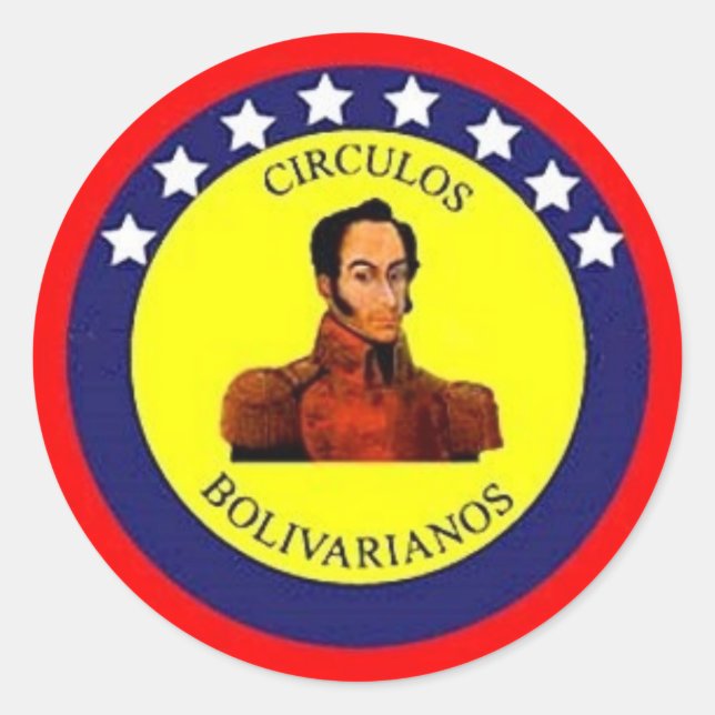 Circulos Bolivarianos Runder Aufkleber (Vorderseite)