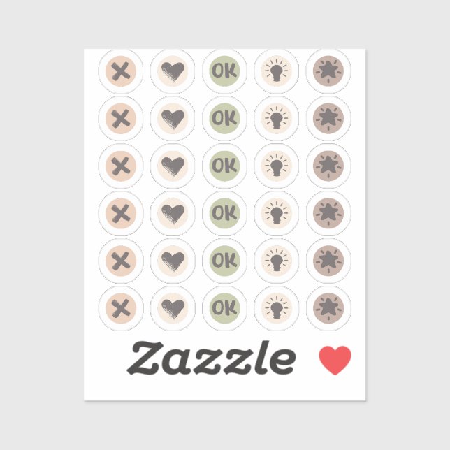 Círculos de doodles para la planificación aufkleber (Blatt)