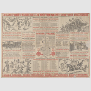 Circus Acrobat Vintage Zeitungstypografie Seidenpapier