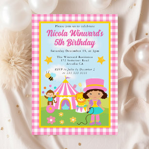 Circus African American Trainer Kindergeburtstag Einladung