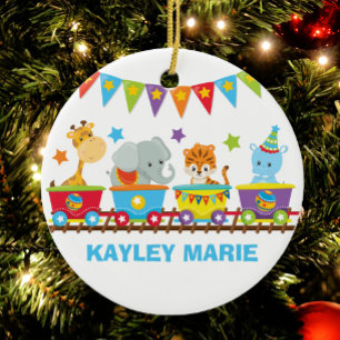 Circus Animal Train Cute Kids Custom Keramik Ornament