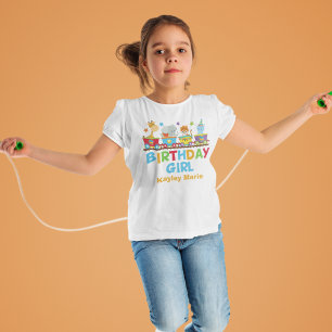 Circus Animal Train Niedliche Custom Birthday Girl T-Shirt