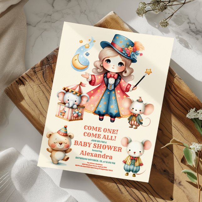 Circus Animals Baby Dusche Einladung (Von Creator hochgeladen)