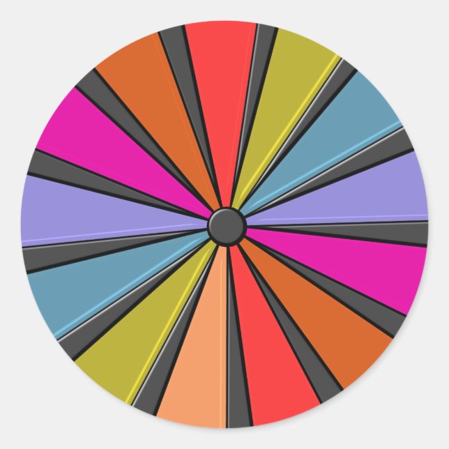 Circus Art - Big Top Pinwheel Runder Aufkleber (Vorderseite)