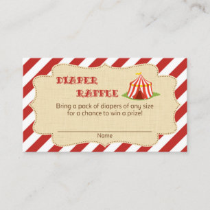 Circus Baby Dusche Windeln Raffle Tickets Begleitkarte