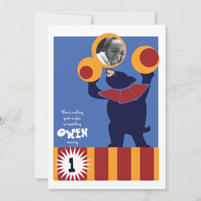 Circus Bear Invasion Einladung (Vorderseite)