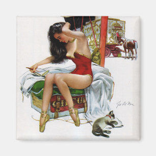 Circus Beauty Vintage Art Pin-up Girl Magnet