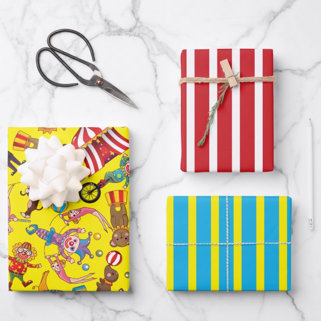 Circus Big Top Wrapping Paper Set Geschenkpapier Set (Vorderseite)