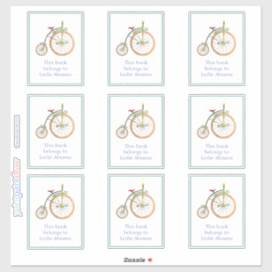 Circus Bike Blue Buchzeichen Aufkleber