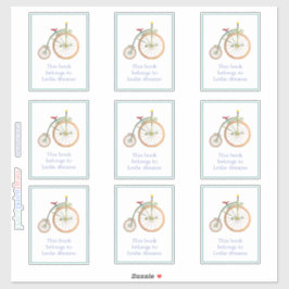 Circus Bike Blue Buchzeichen Sticker