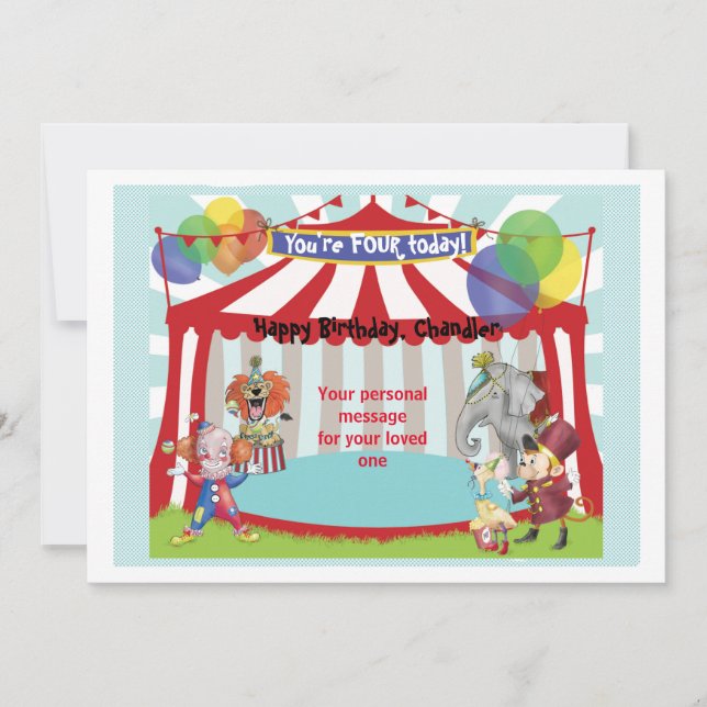 Circus Birthday Card Einladung (Vorderseite)