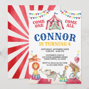 Circus Birthday Einladung