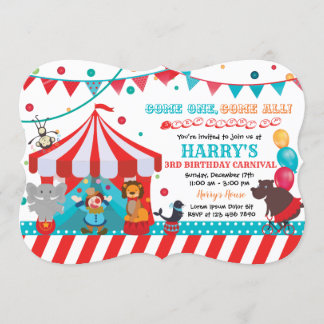 Circus Birthday Einladung