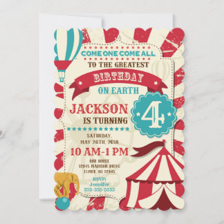 Circus Birthday Einladung Karneval Einladung