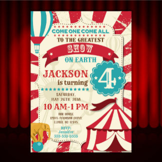 Circus Birthday Einladung / Karneval Einladung / S