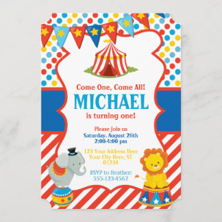 Circus Birthday Einladung - Karneval Thema