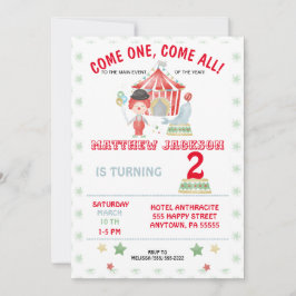 Circus Birthday Einladung, komm eins, komm alle! i Einladung