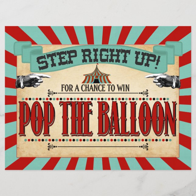 Circus Birthday Party Game Signing Pop Balloon (Vorderseite)
