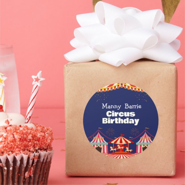 Circus Birthday Runder Aufkleber (Party)