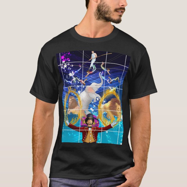 Circus Blue Hintergrund T-Shirt (Vorderseite)