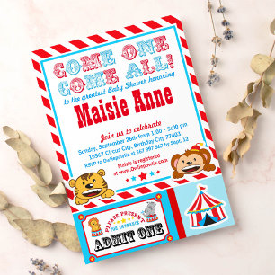 Circus Carnival Baby Dusche Party Einladung