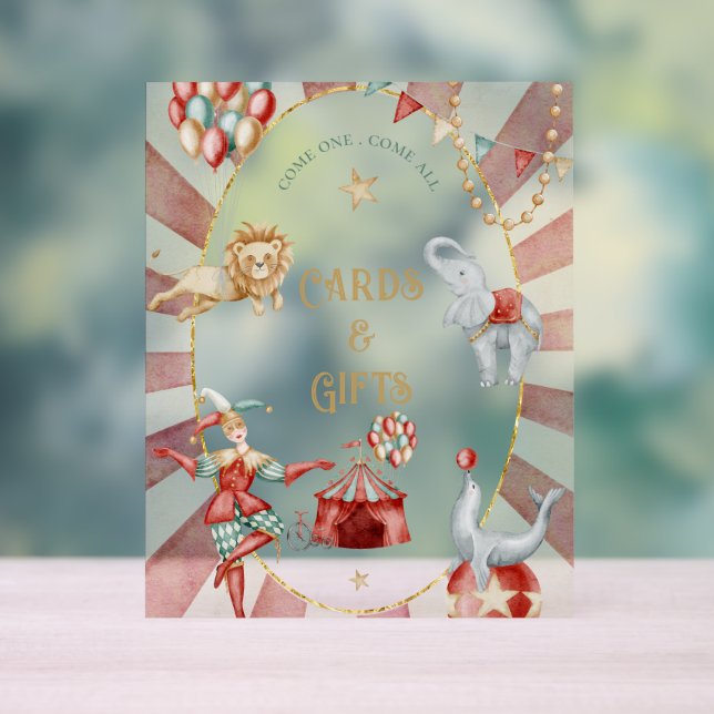 Circus Carnival Baby Shower Cards and Gifts Acrylschild (Neutral)